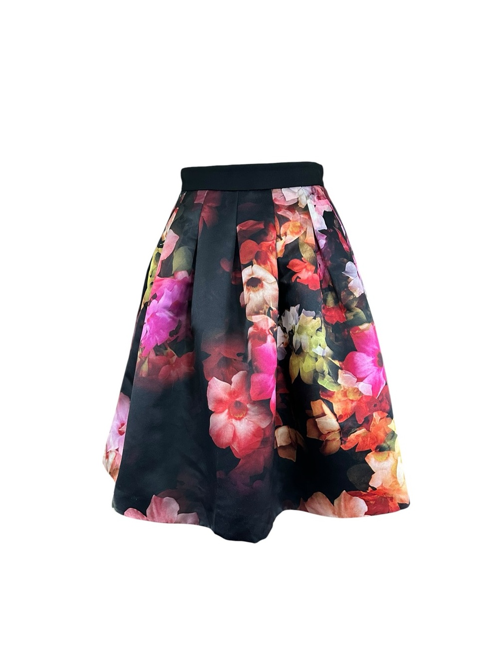 Ted Baker London Floral Box Pleated Full A-Line Skirt | Size 1 (US 0-2)